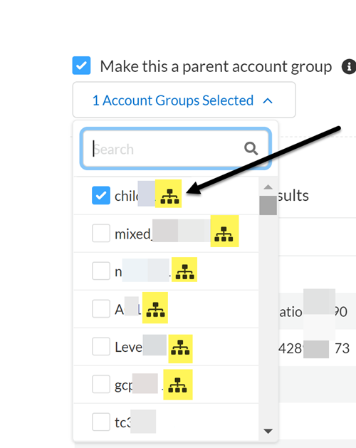 parent account groups hierarchy