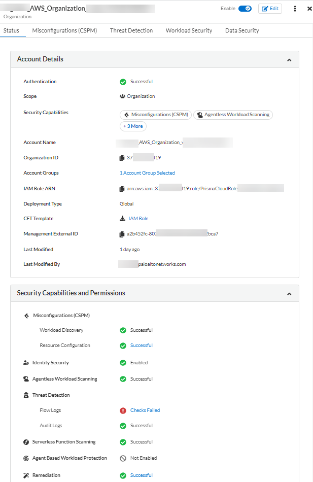 aws org status 1