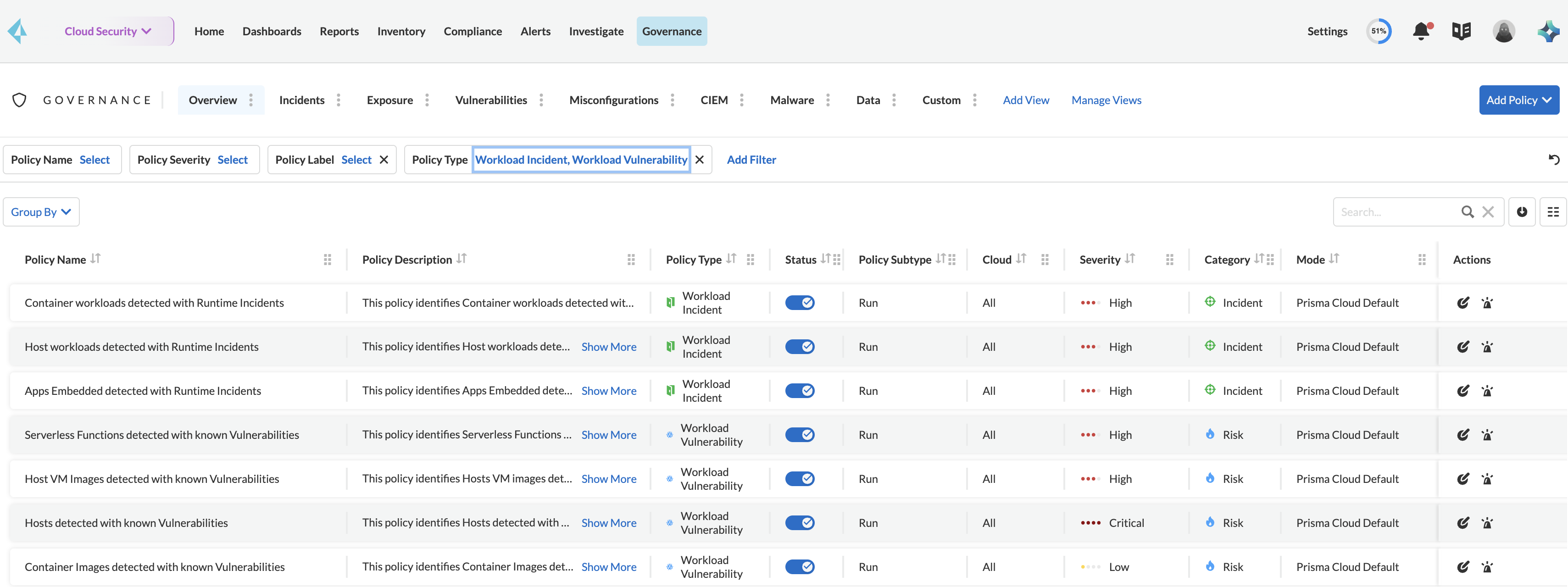 policies workload protection