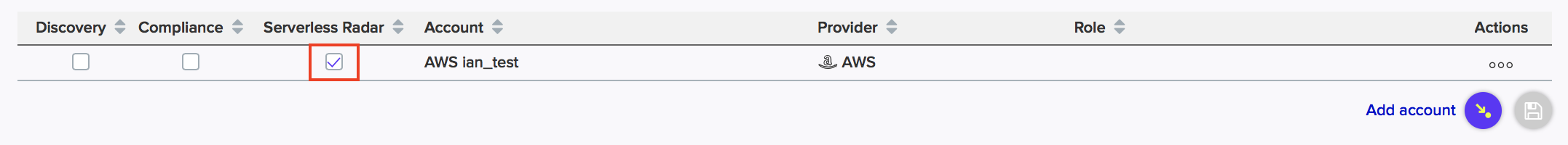 serverless radar configure