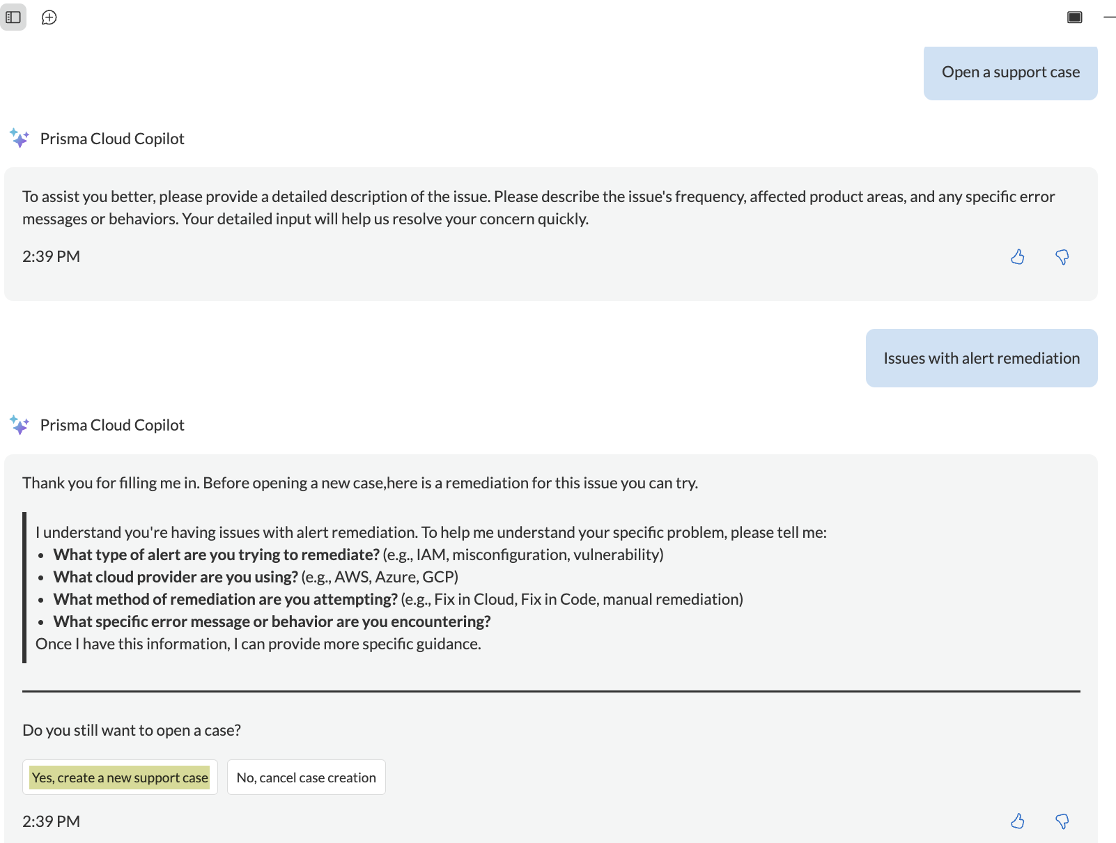create support case 1