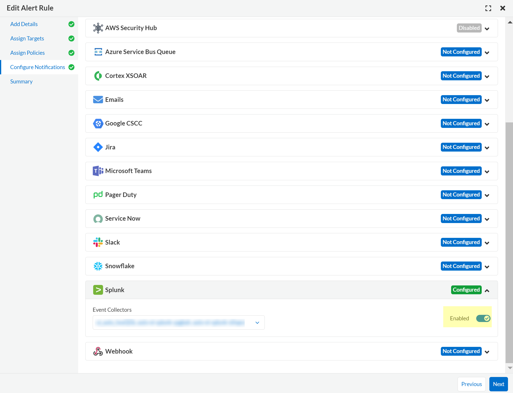 splunk alert rules notification