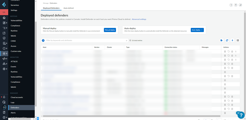 install defender deploy page