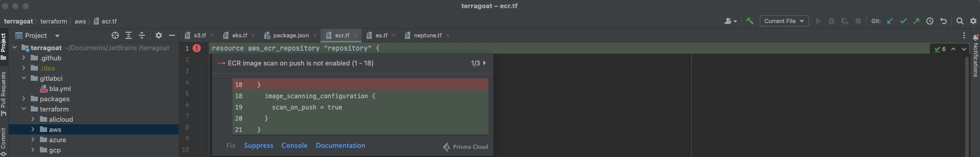 jetbrains code editor iac