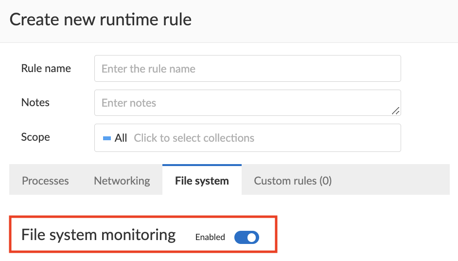runtime defense app embedded fs mon enabled