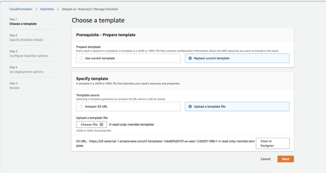edit aws org stacksets