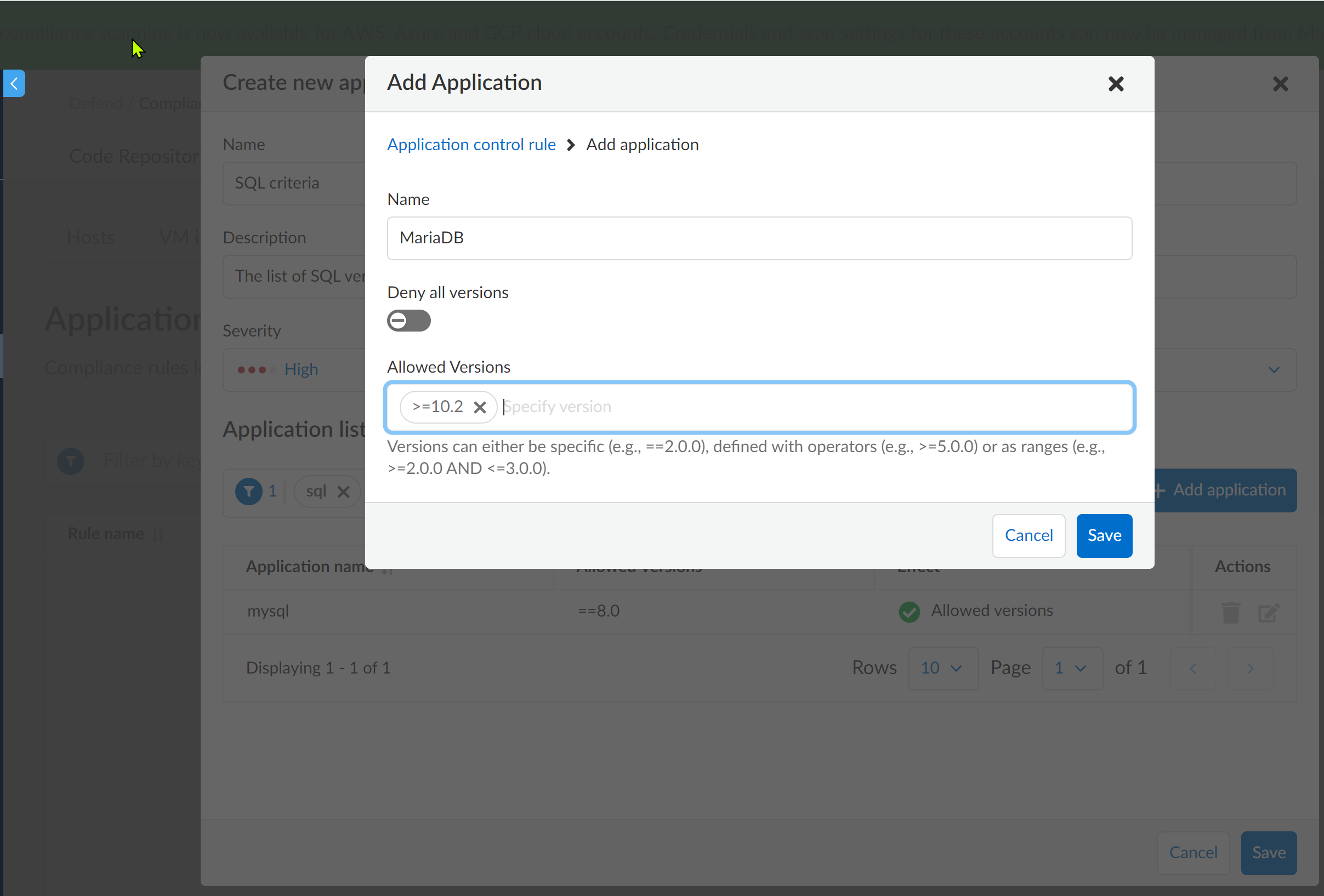application host control add1