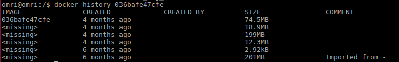 image scan reports docker history rhel