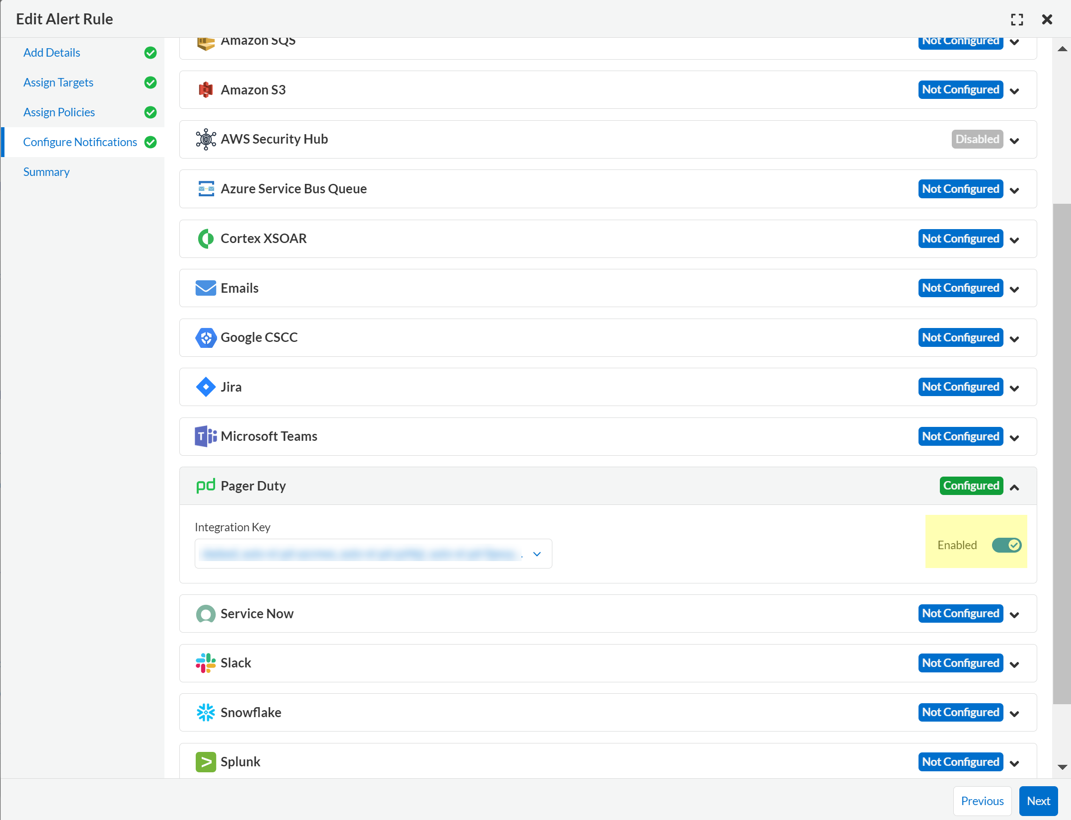 pagerDuty alert rules notification