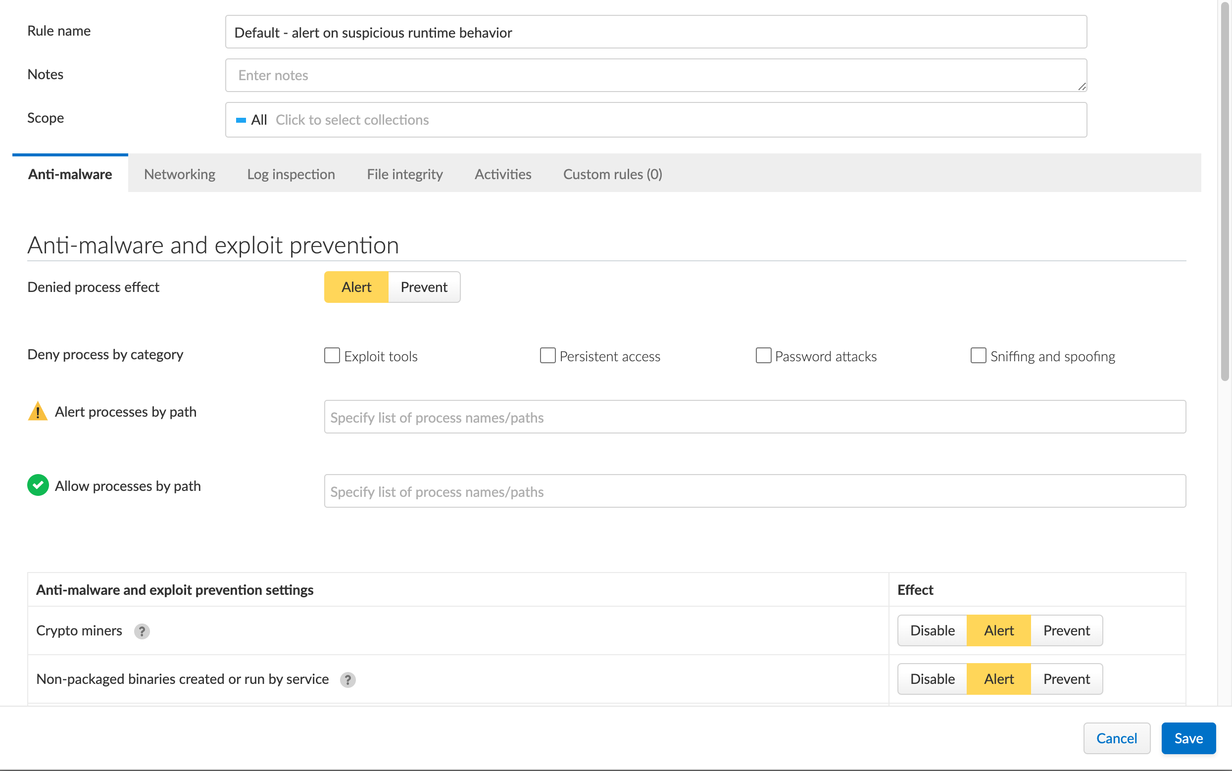 host runtime rule