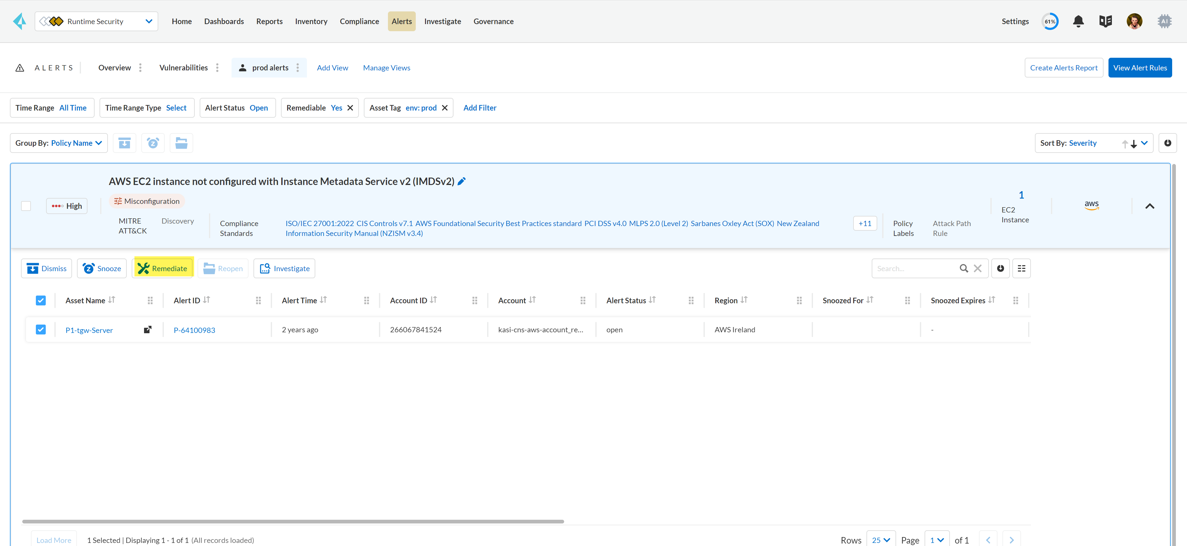 alerts remediate