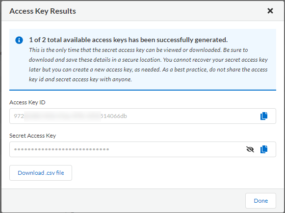 access key results 1