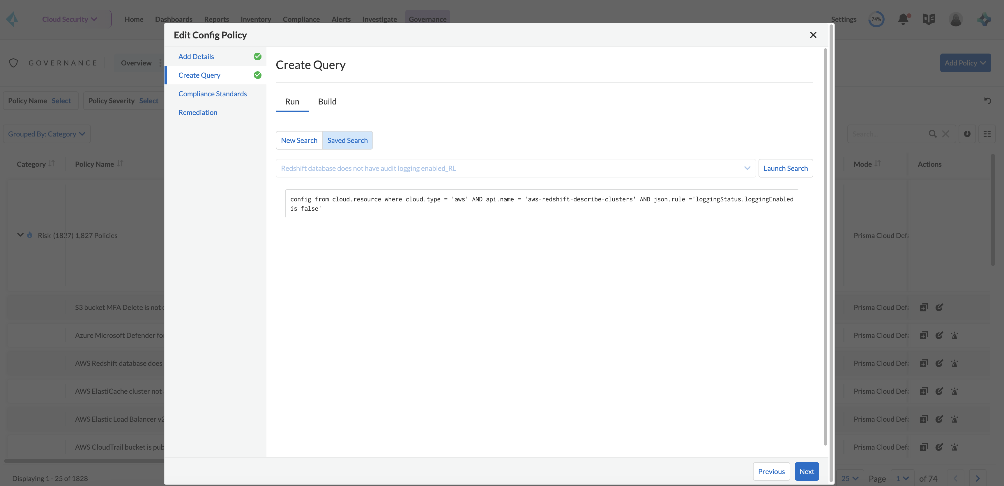 build query for policy
