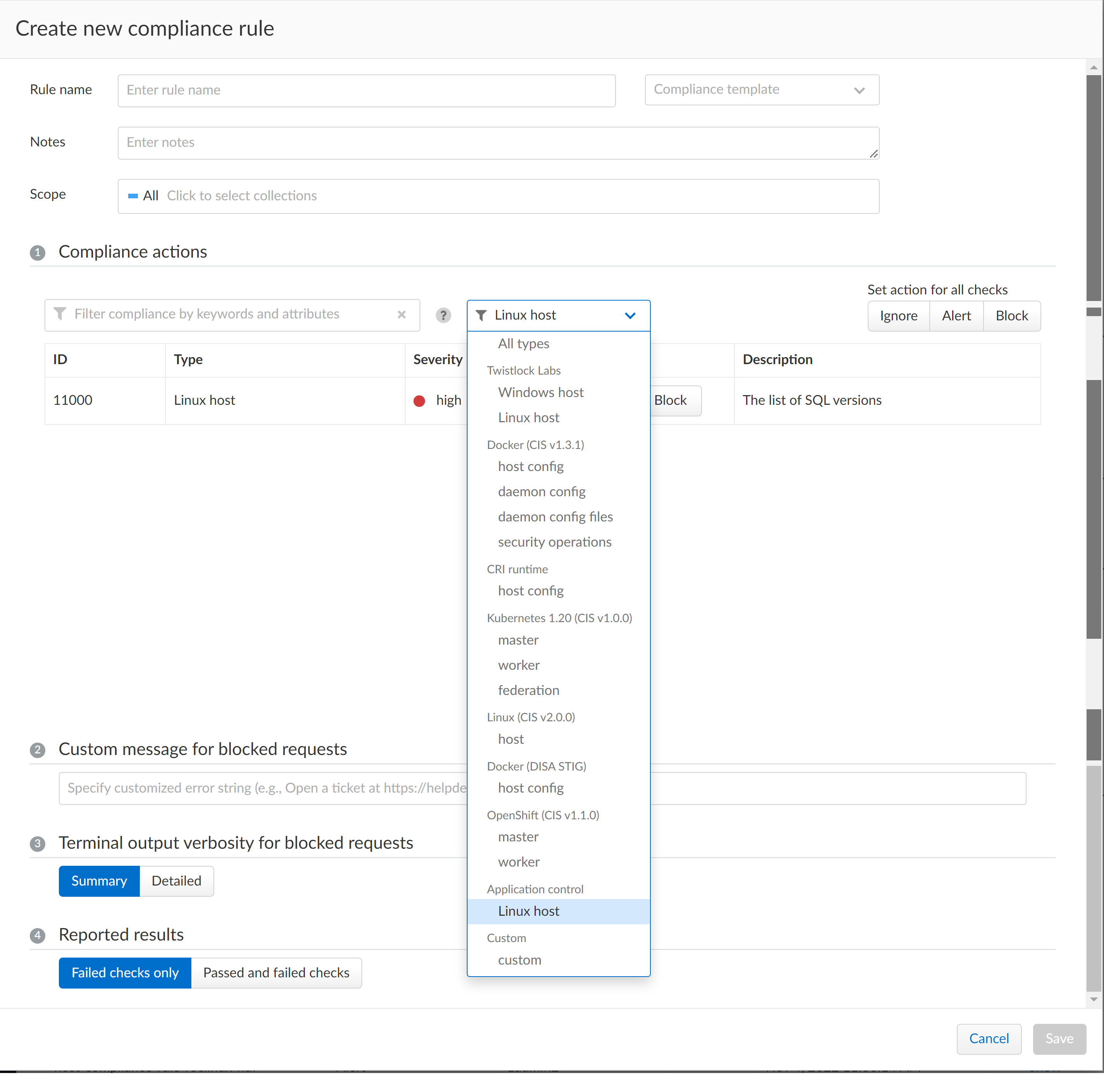 application host control compliance rule