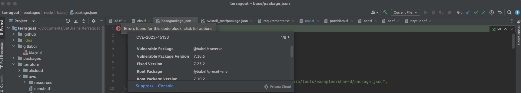 jetbrains sca